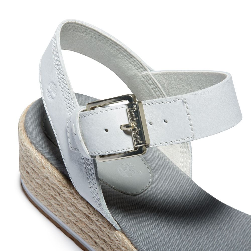 Sandalias Timberland Mujer Santorini Sun Ankle Strap Blancas - Chile BUG-394706